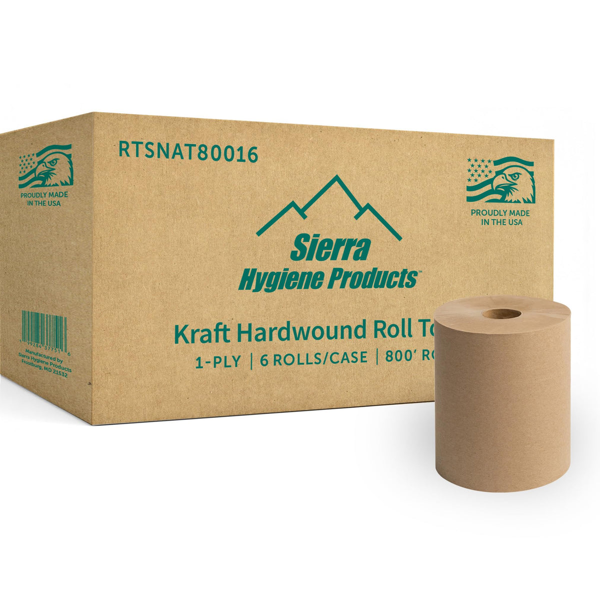 Natural Hardwound Paper Towels, 6 Rolls P27832