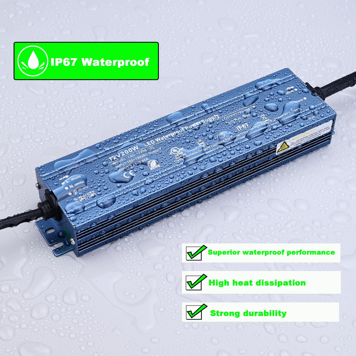 12V 200W IP67 Waterproof LED Driver Z62432