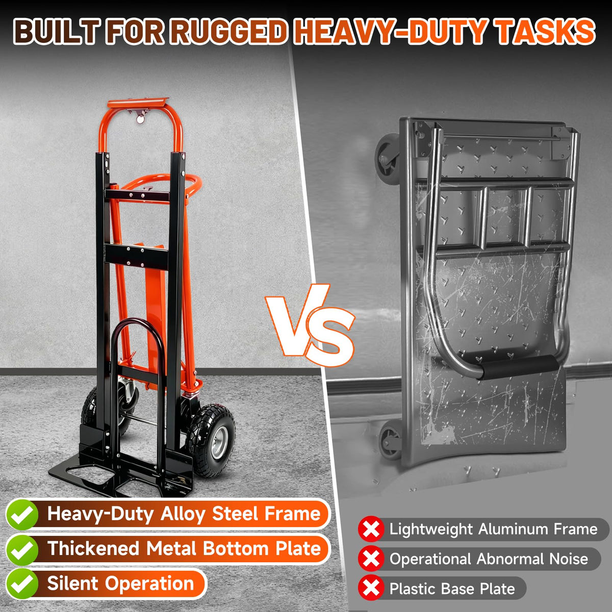 Heavy Duty Convertible Hand Truck with Wheels H7533