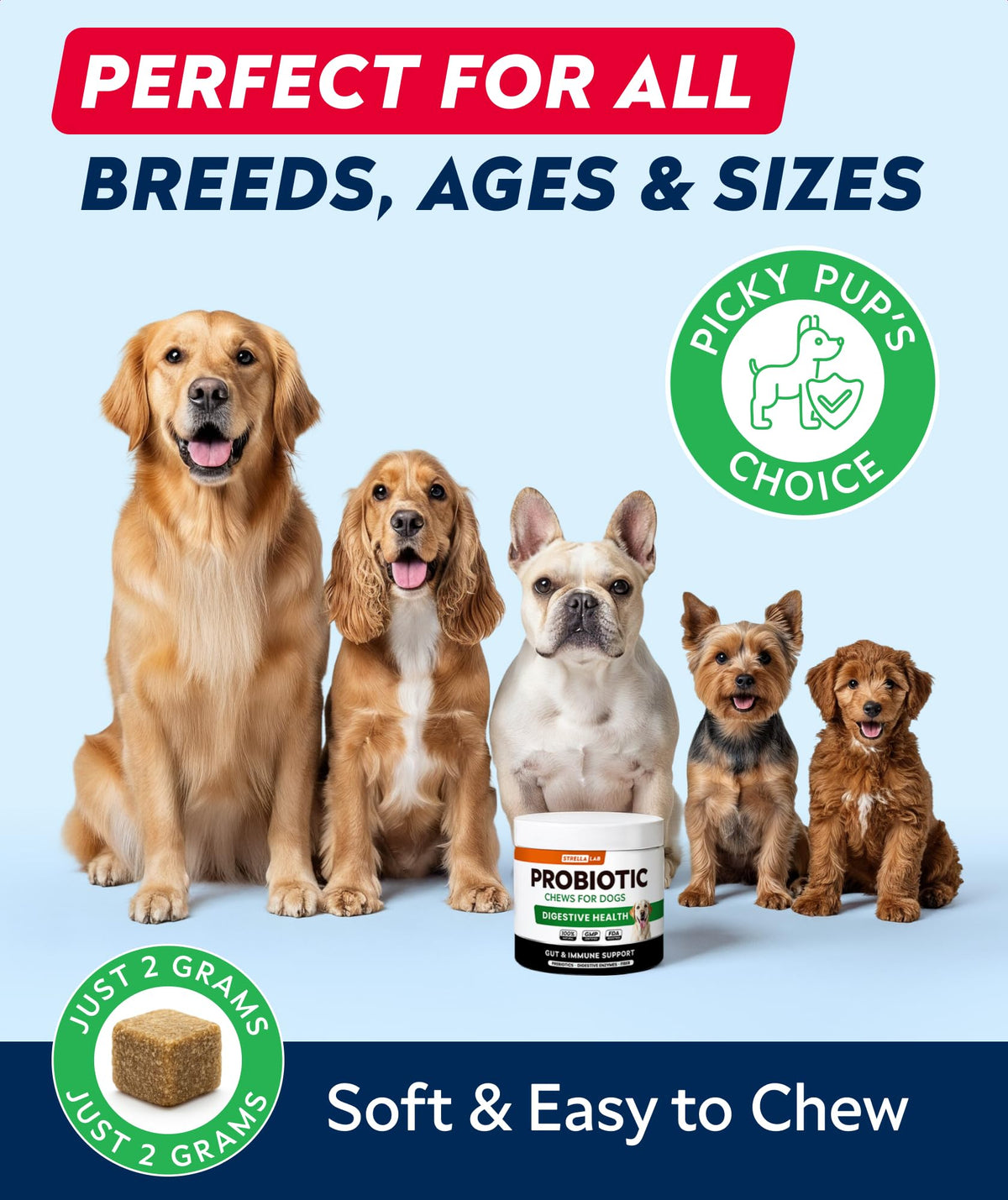 Dog Probiotics with Enzymes and Fiber I4069