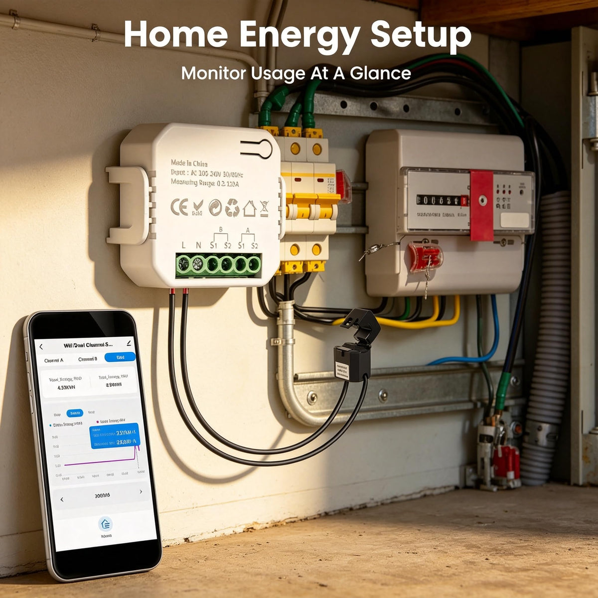 Smart Home Energy Monitor 2x120A Dual Channel Q3350