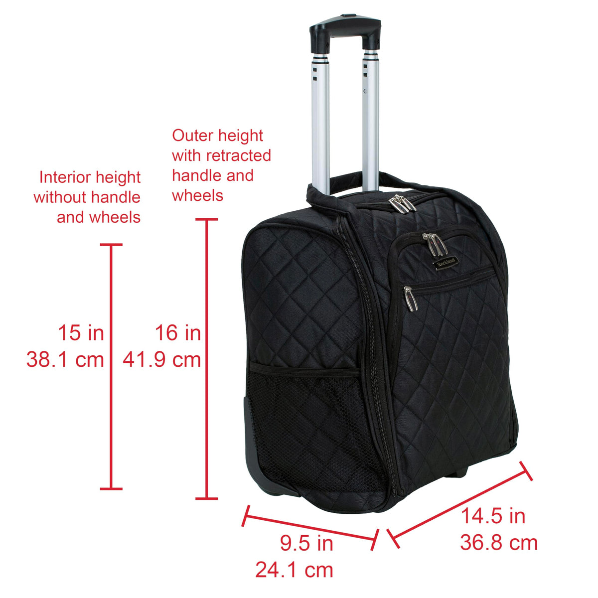 Black Wheeled Underseater Carry-On Luggage I754