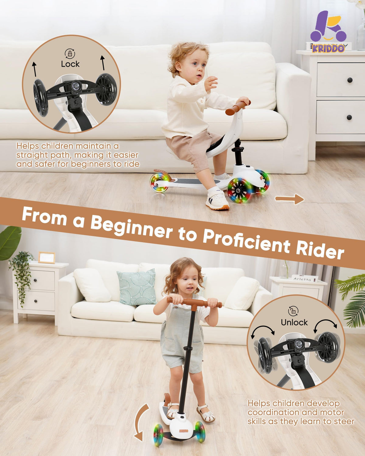 3-in-1 Toddler Scooter A167225