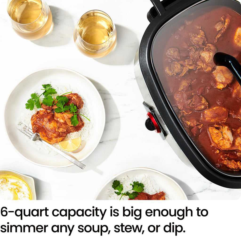 6-Quart Electric Slow Cooker with Removable Nonstick Insert S144964