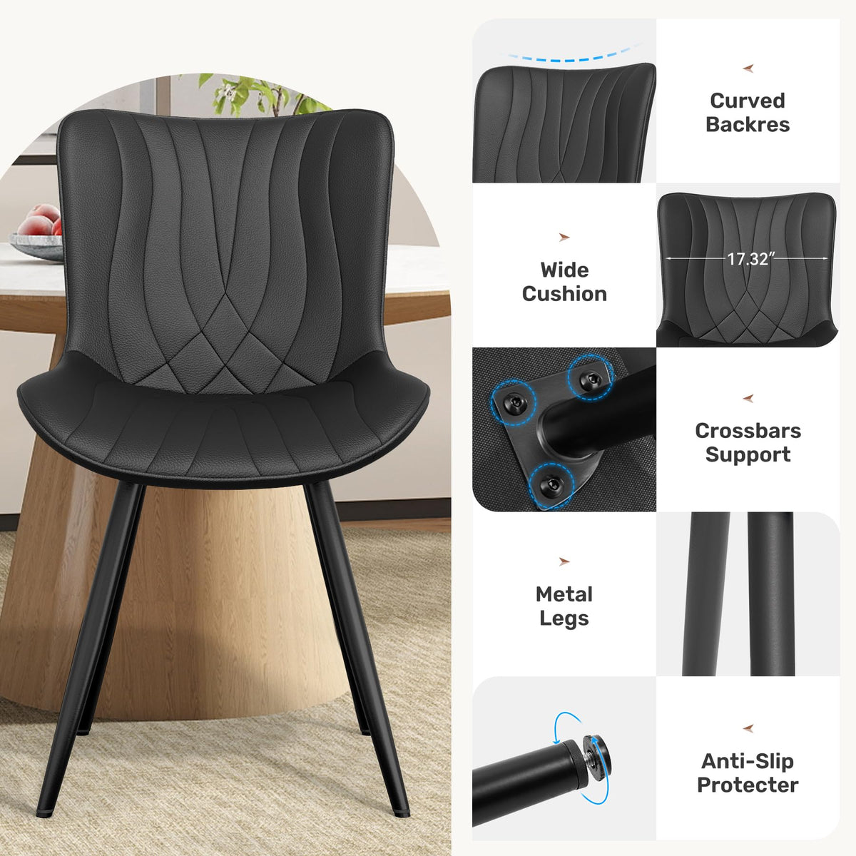 PU Leather Dining Chair Set of 4 X37275