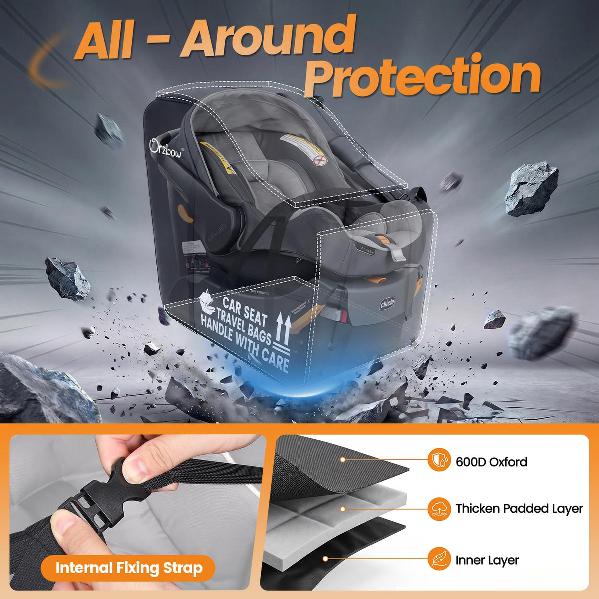 Infant Car Seat Travel Backpack Bag W775618