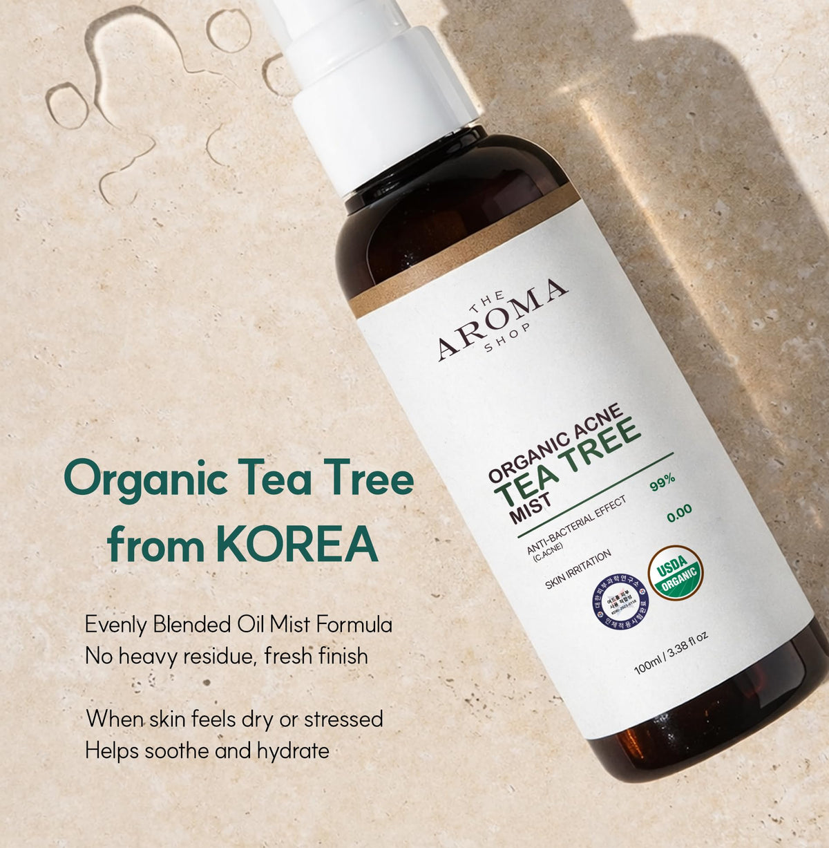 Organic Tea Tree Mist Face & Body Spray 3.38 fl oz N87657