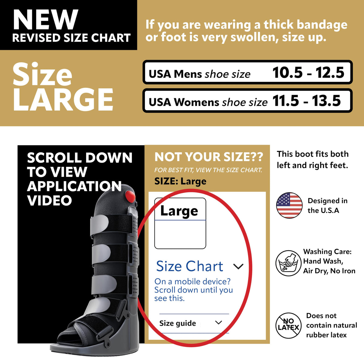Fracture Boot Ankle Brace Large A96699