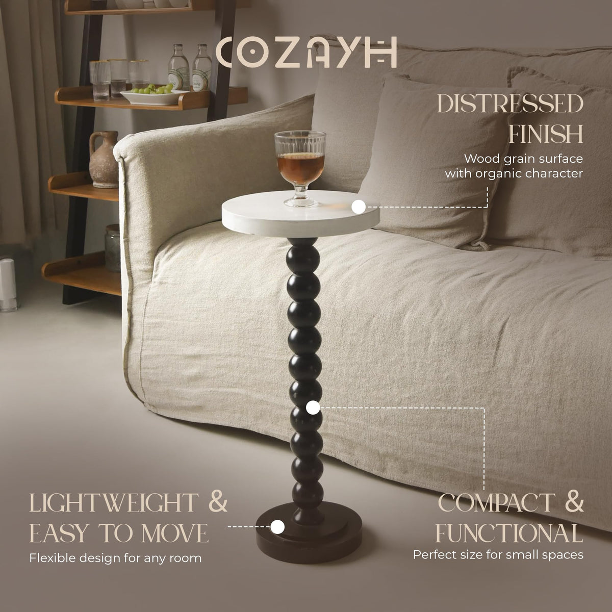 Small Pedestal End Table S21411