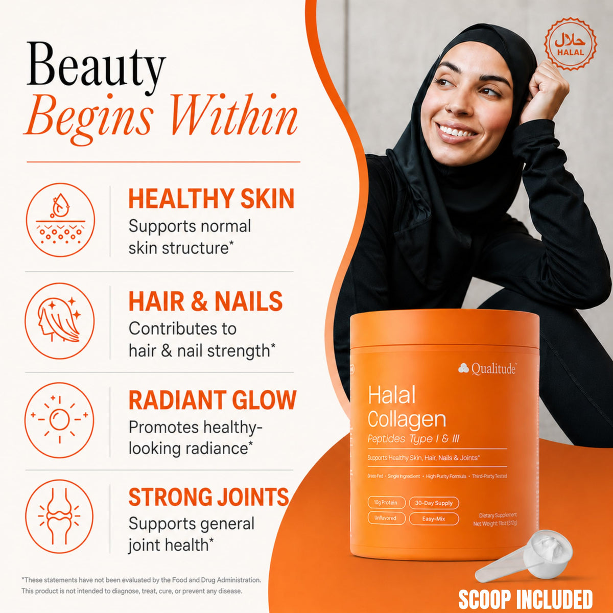 Halal Collagen Peptides Powder Grass-Fed Bovine Type I & III Z7123