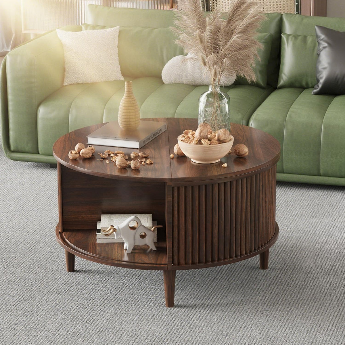 Round Lift Top Coffee Table with Storage W44795