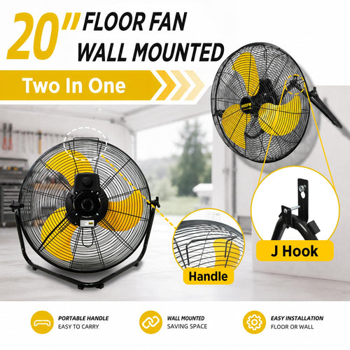 20" 6200 CFM High Velocity Metal Floor Fan D8787
