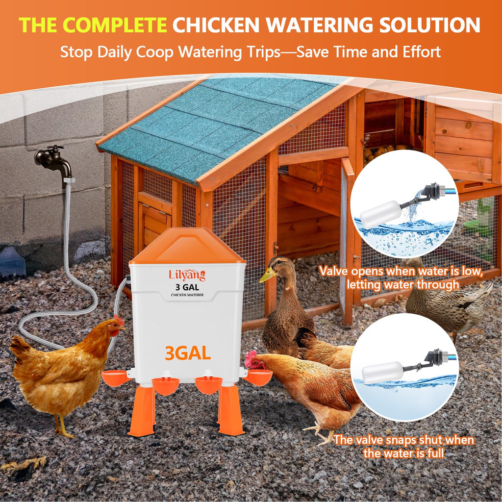 3 Gallon Automatic Chicken Waterer & Feeder Set U2040