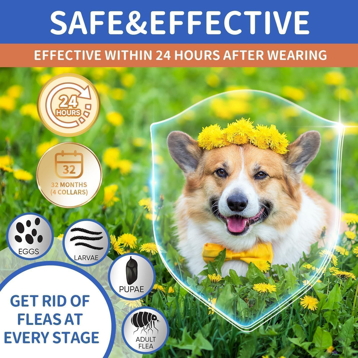 Flea Collar for Dogs 4 Pack X6478