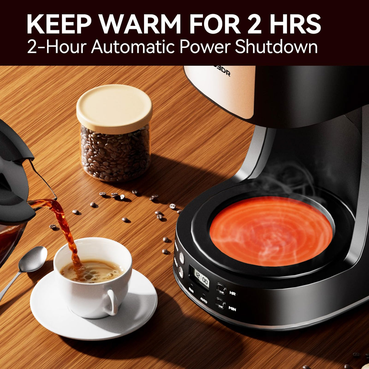 12 Cup Programmable Drip Coffee Maker with Glass Carafe and Reusable Filter Z303664