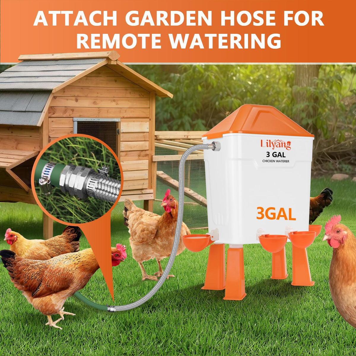 3 Gallon Automatic Chicken Waterer & Feeder Set U2040