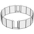 40 Inch 16 Panel Metal Garden Fence with Self-Locking Gate Q991