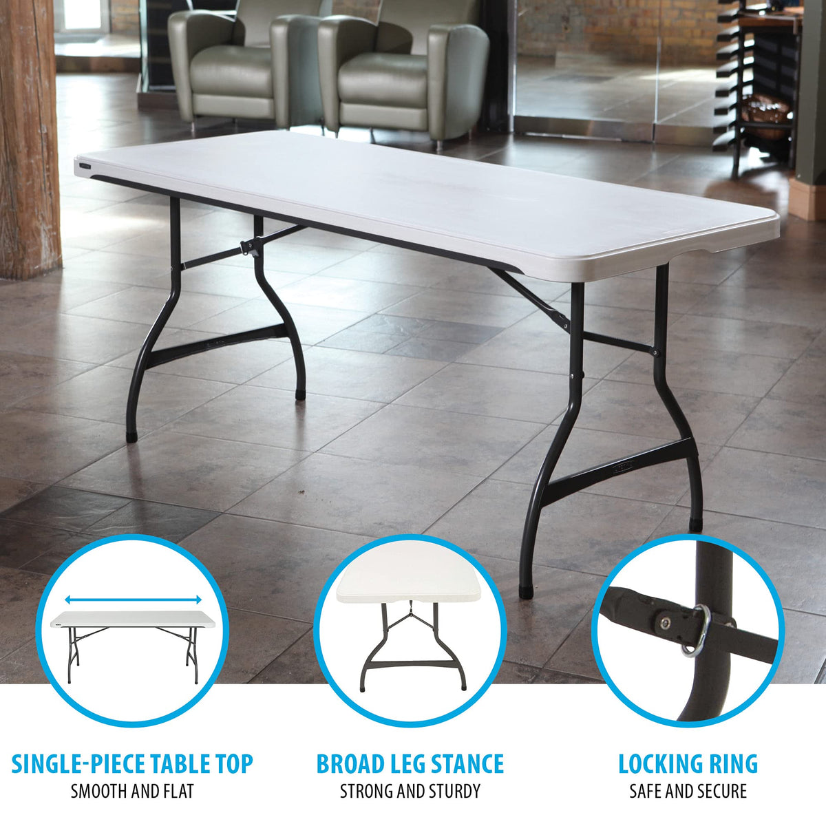 White Stackable Folding Table D989183