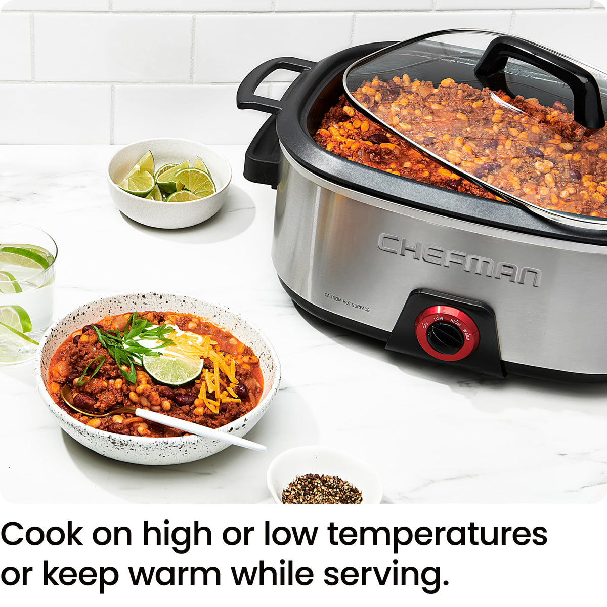 6-Quart Electric Slow Cooker with Removable Nonstick Insert S144964