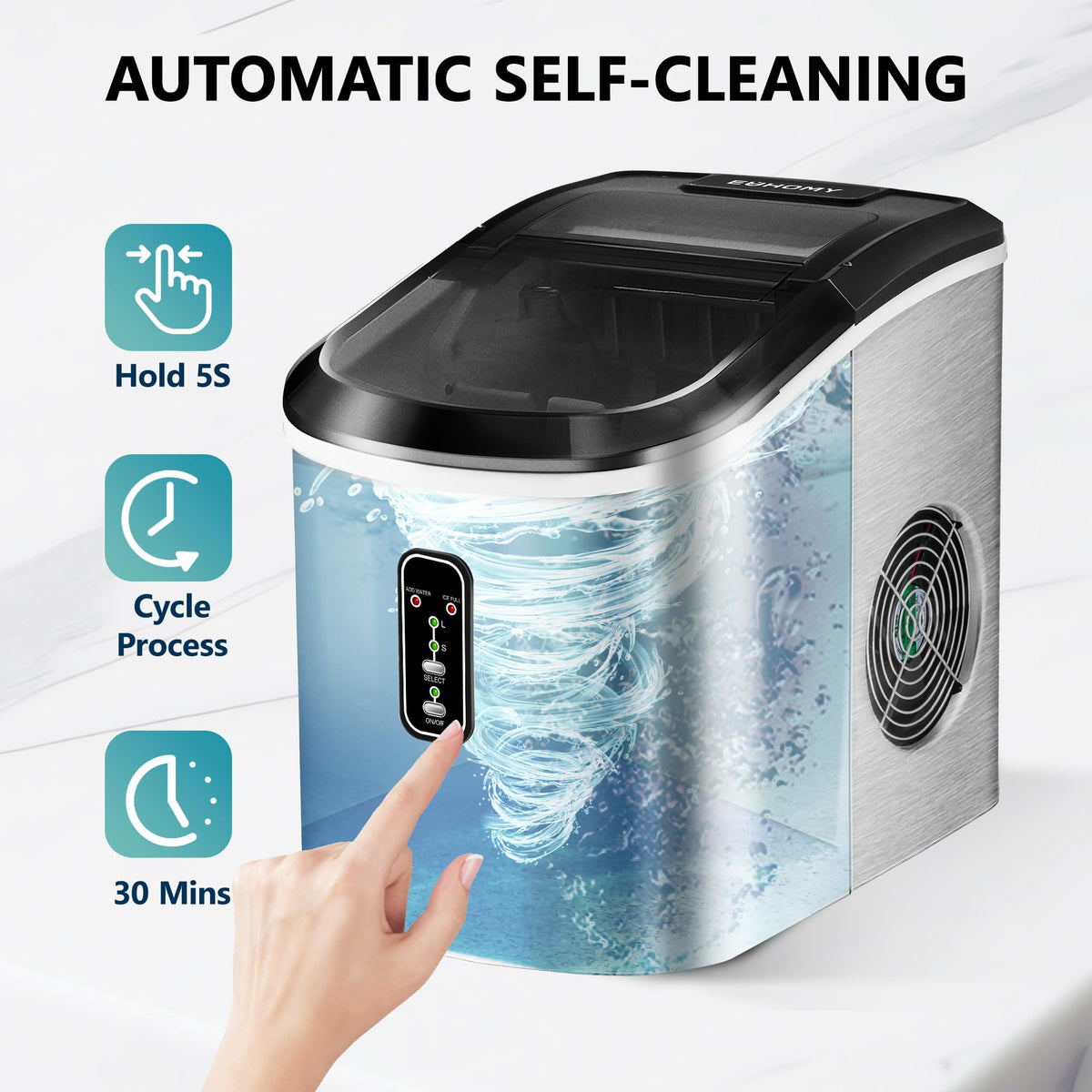 Countertop Ice Maker with Ice Scoop and Basket I795