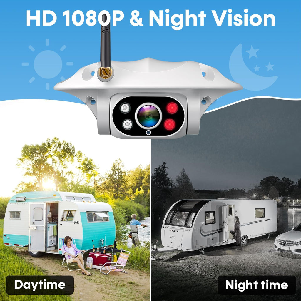 Wireless RV Backup Camera 1080P HD with 7″ DVR Monitor V95920