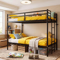 Twin Over Twin Bunk Bed with Ladder, Black H29695