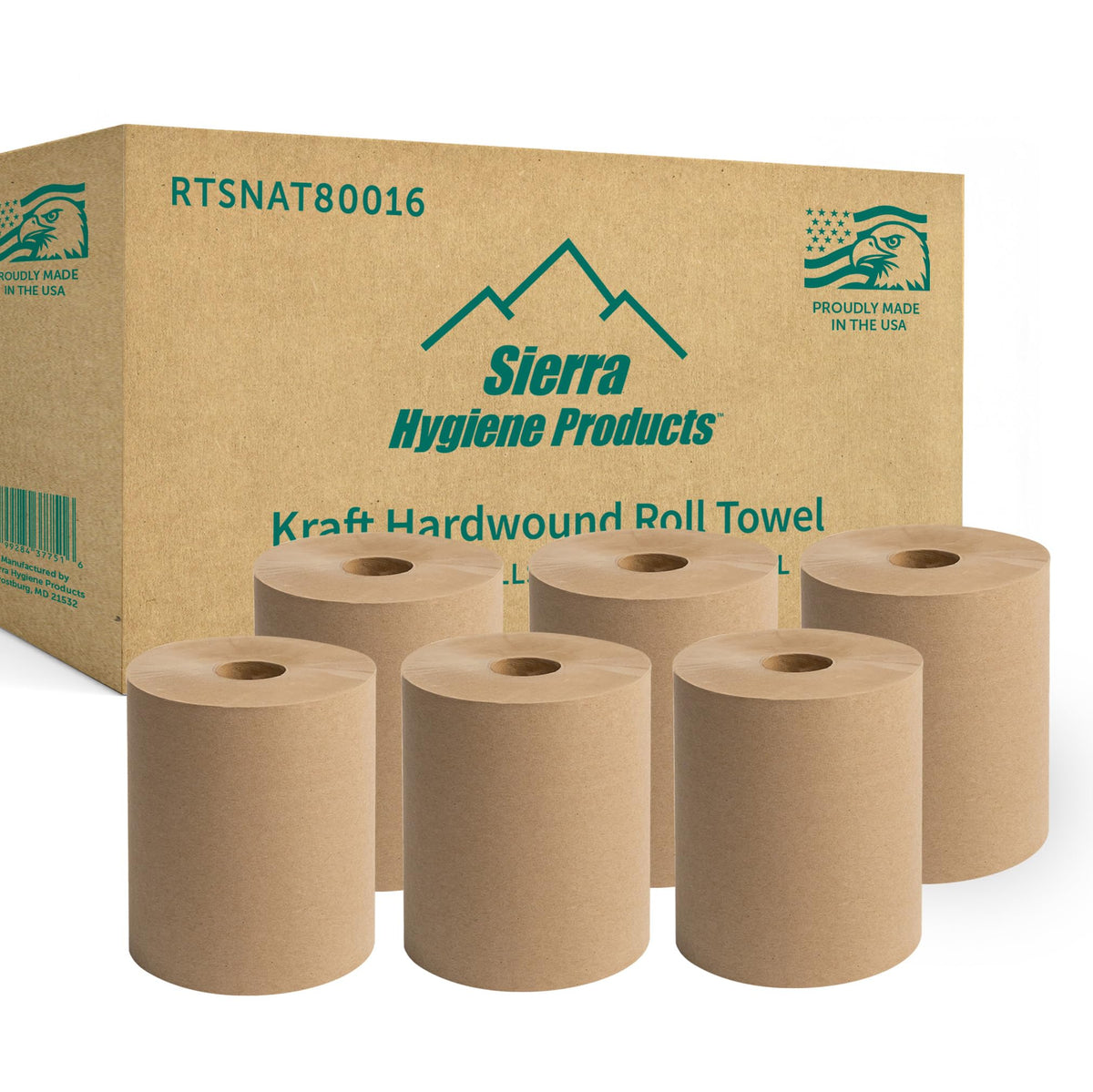 Natural Hardwound Paper Towels, 6 Rolls P27832