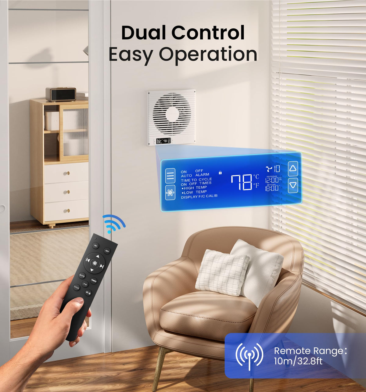 8" Room to Room Ventilation Fan with Remote M550