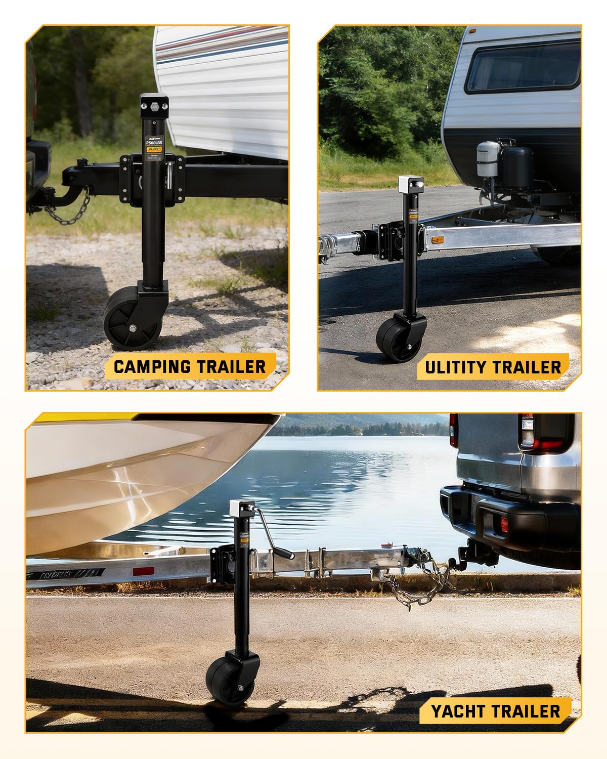 Heavy Duty Trailer Jack with Dual Wheel C8844