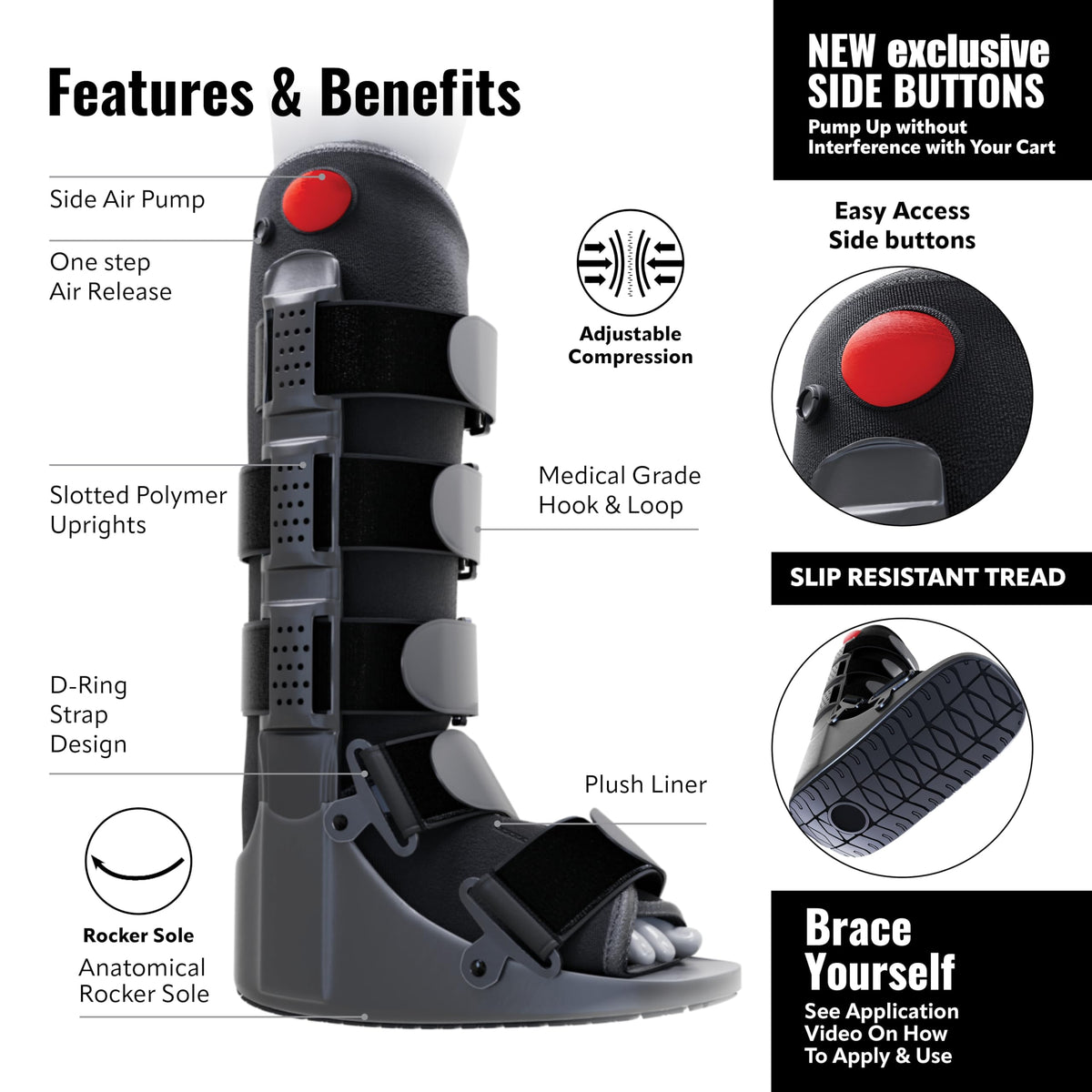 Fracture Boot Ankle Brace Large A96699