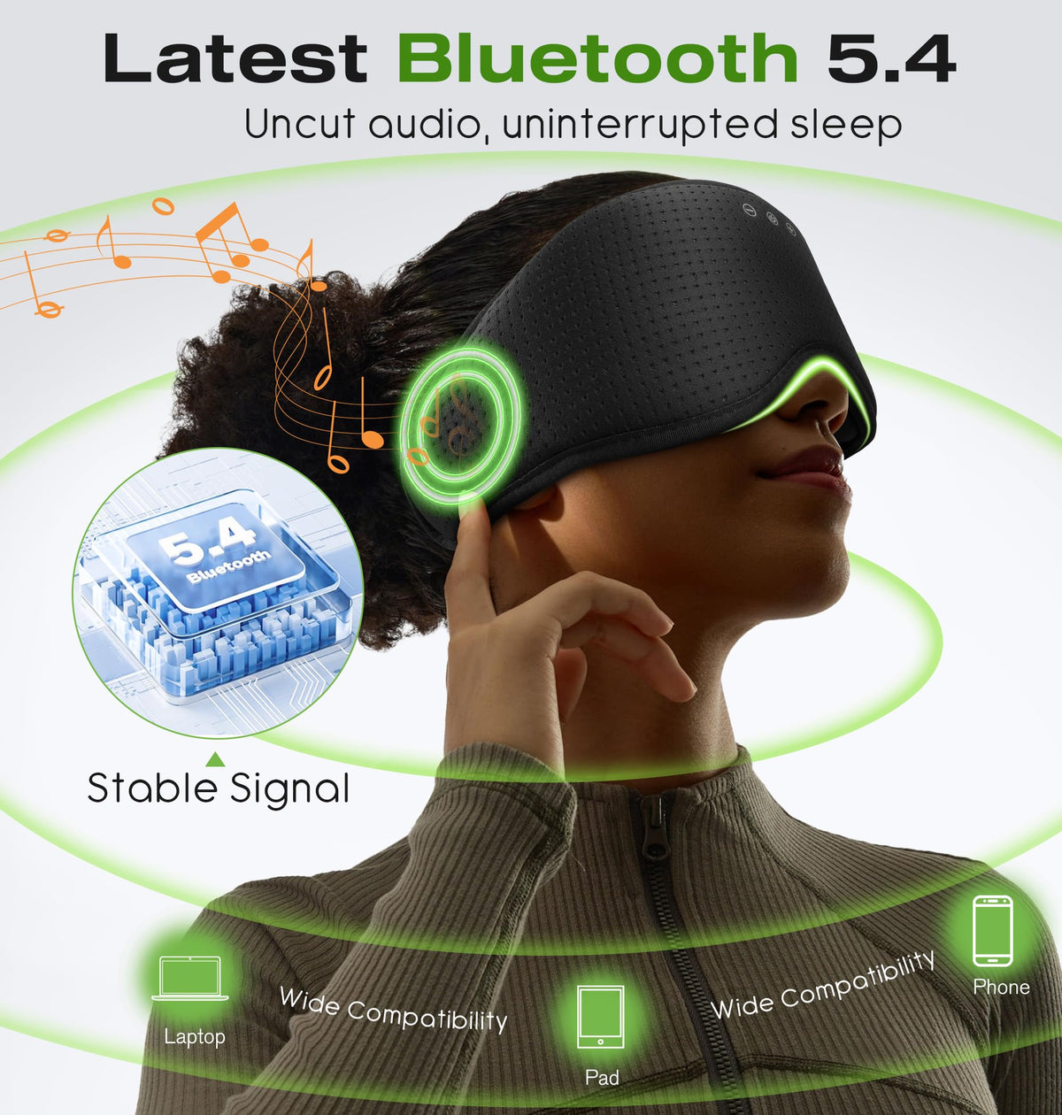 Bluetooth Sleep Headphones with 3D Eye Mask X855652
