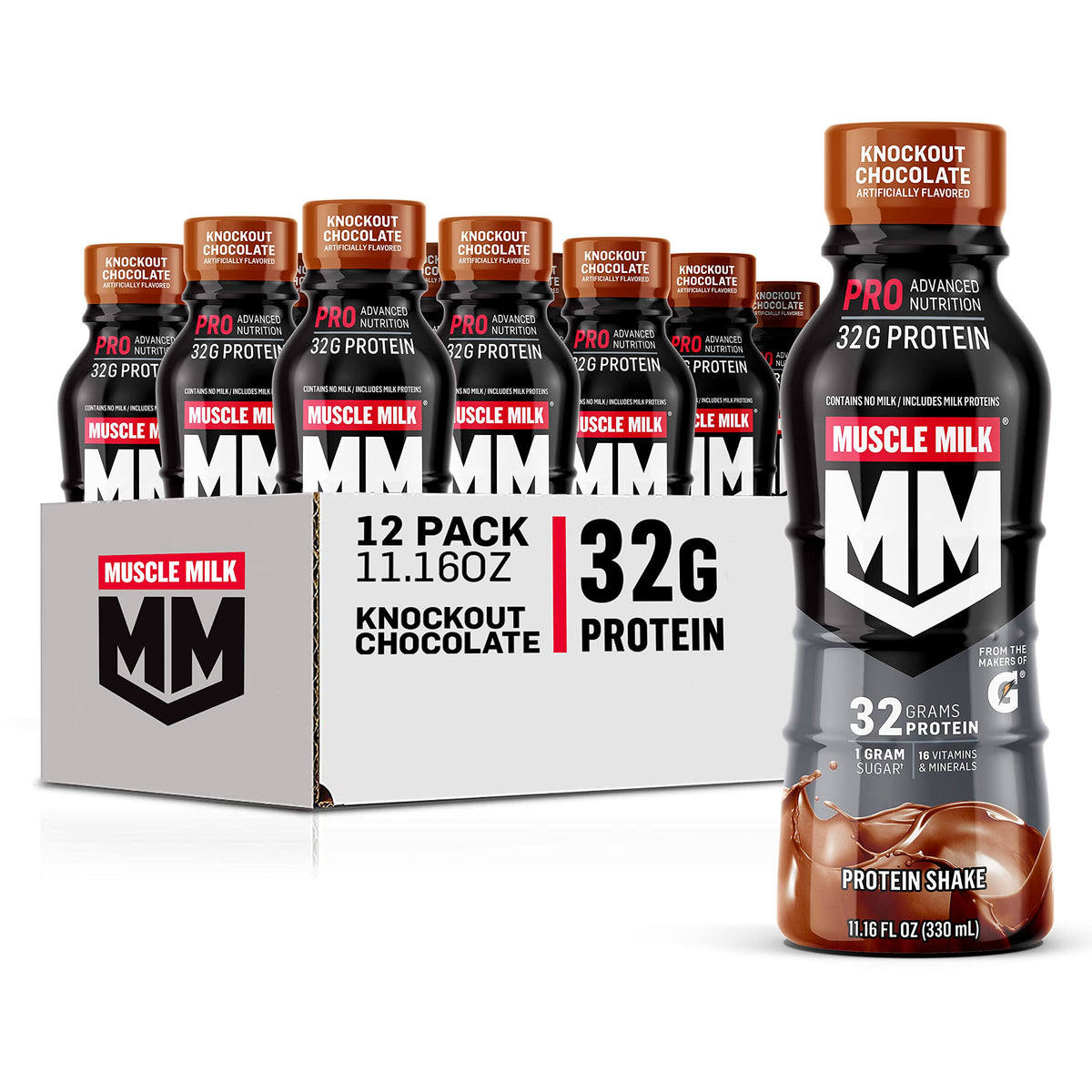 Knockout Chocolate Protein Shake 32g 11.16 Fl Oz (Pack of 12) F3547