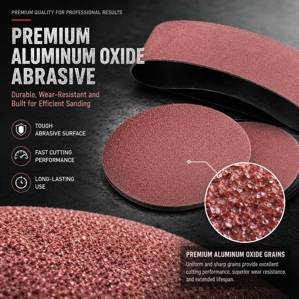34 Pieces Sanding Belts and PSA Sanding Discs Set Alumina R195934