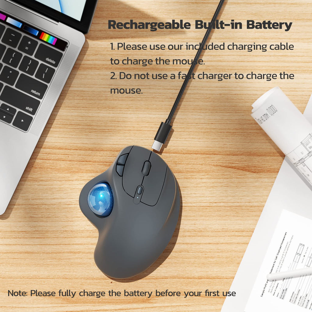 Wireless Ergonomic Thumb Control Trackball Mouse G830054