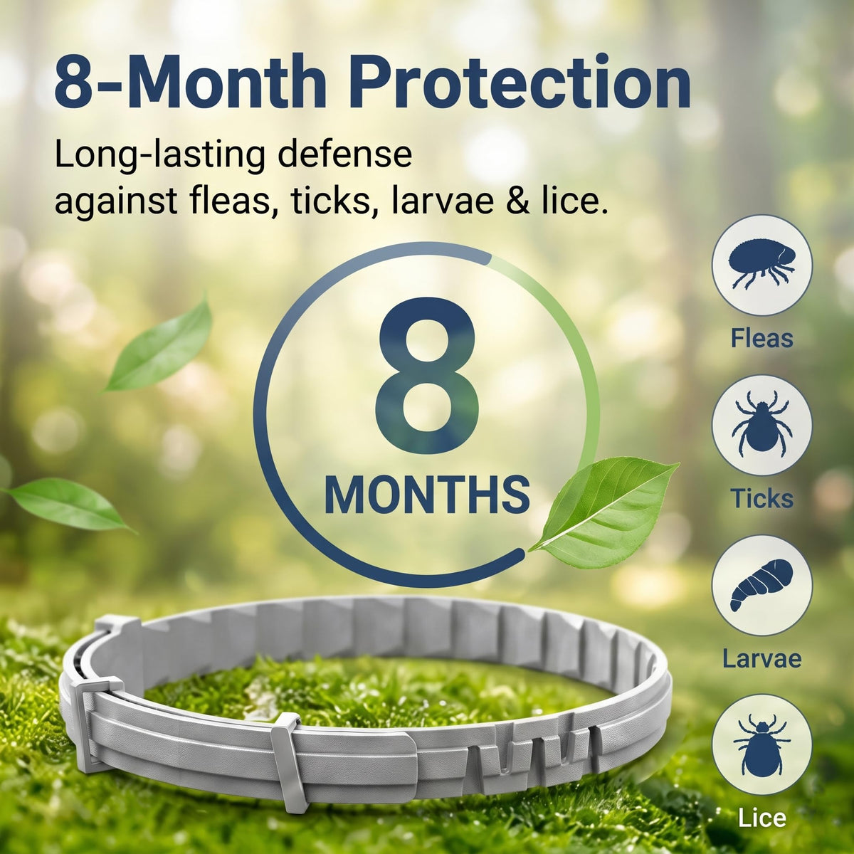 Natural Flea and Tick Collar for Cats, 4 Pack H650