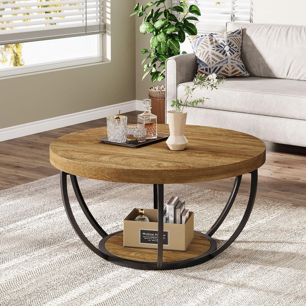 Round Coffee Table with Storage O925