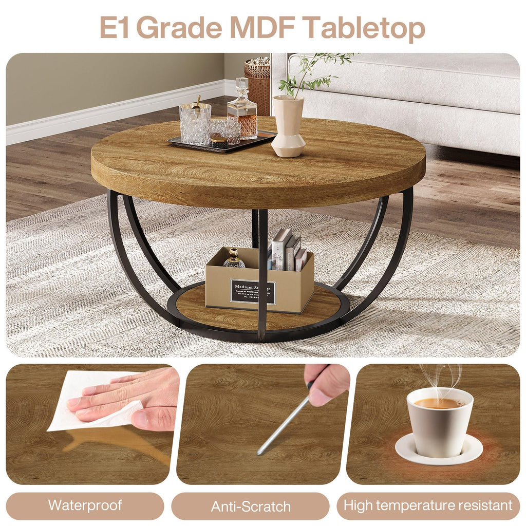 Round Coffee Table with Storage O925