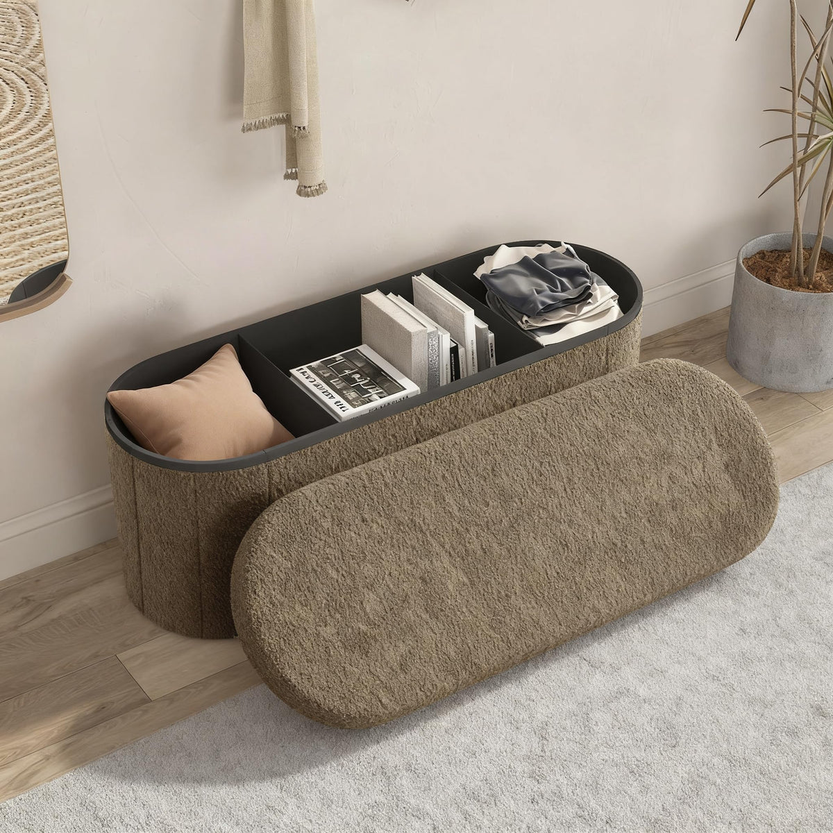 Oval Storage Ottoman N8883