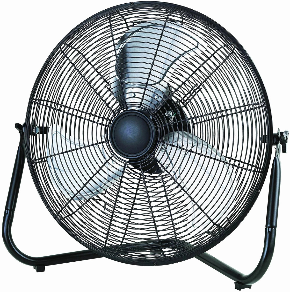 20" 3-Speed Tiltable Black Steel Floor Fan A257